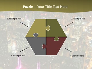 A City At Night With Lights On It PowerPoint Template