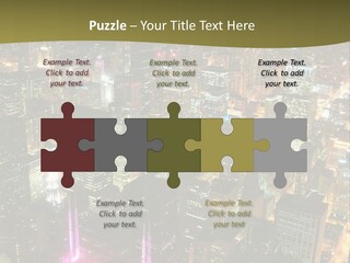 A City At Night With Lights On It PowerPoint Template