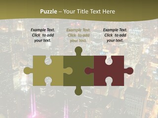 A City At Night With Lights On It PowerPoint Template