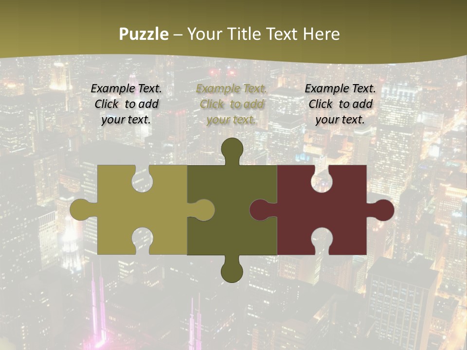 A City At Night With Lights On It PowerPoint Template