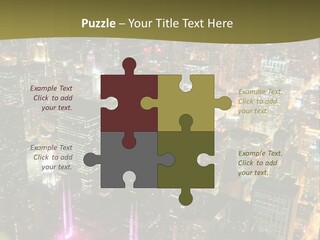 A City At Night With Lights On It PowerPoint Template