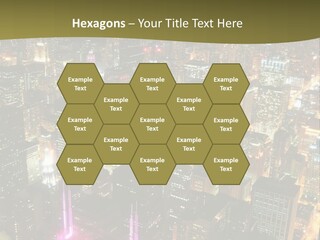 A City At Night With Lights On It PowerPoint Template