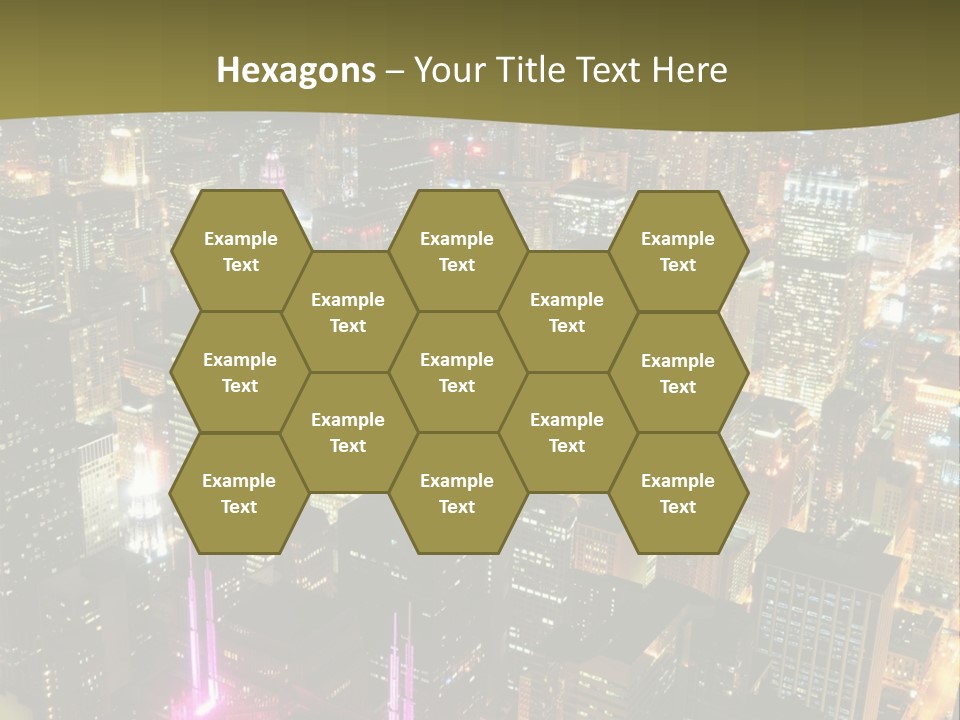 A City At Night With Lights On It PowerPoint Template