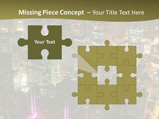 A City At Night With Lights On It PowerPoint Template