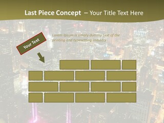 A City At Night With Lights On It PowerPoint Template