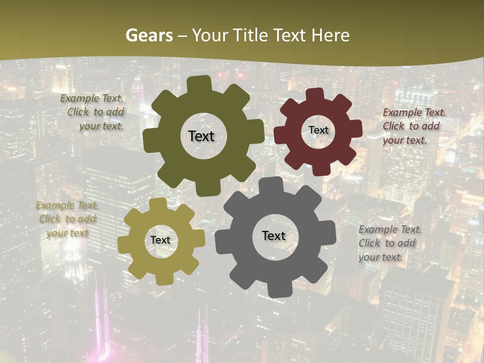 A City At Night With Lights On It PowerPoint Template