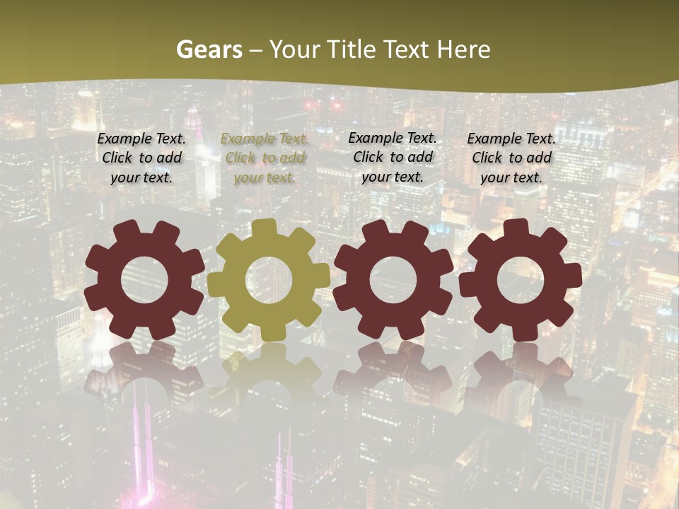 A City At Night With Lights On It PowerPoint Template