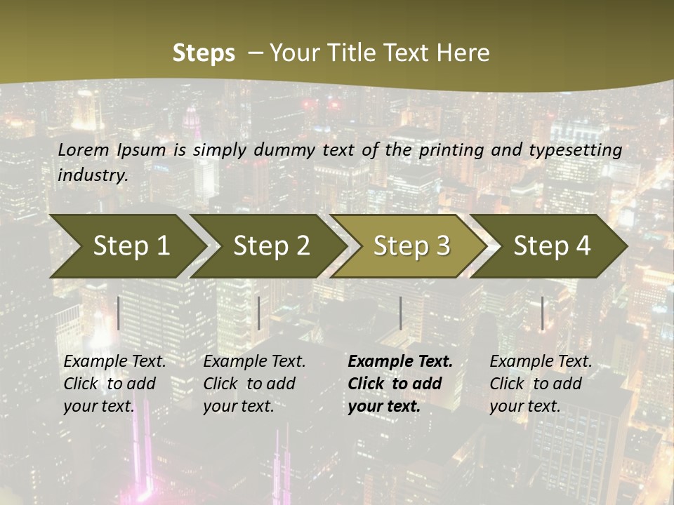 A City At Night With Lights On It PowerPoint Template