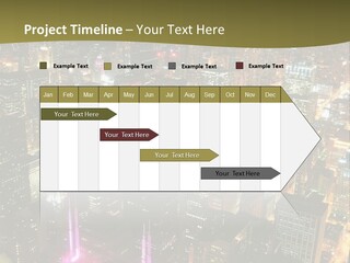 A City At Night With Lights On It PowerPoint Template