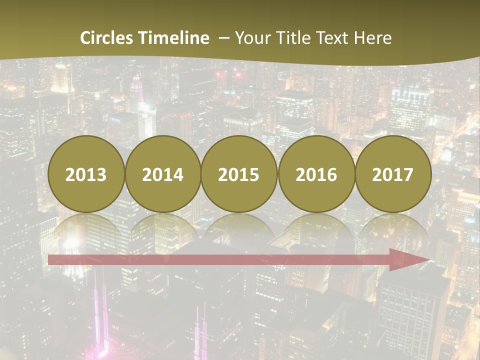 A City At Night With Lights On It PowerPoint Template