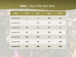 A City At Night With Lights On It PowerPoint Template