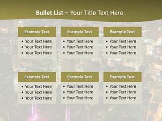 A City At Night With Lights On It PowerPoint Template