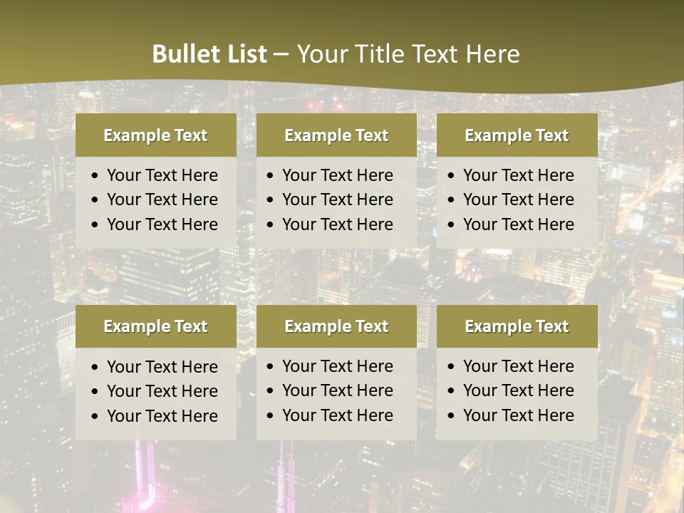A City At Night With Lights On It PowerPoint Template