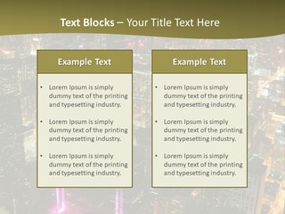 A City At Night With Lights On It PowerPoint Template