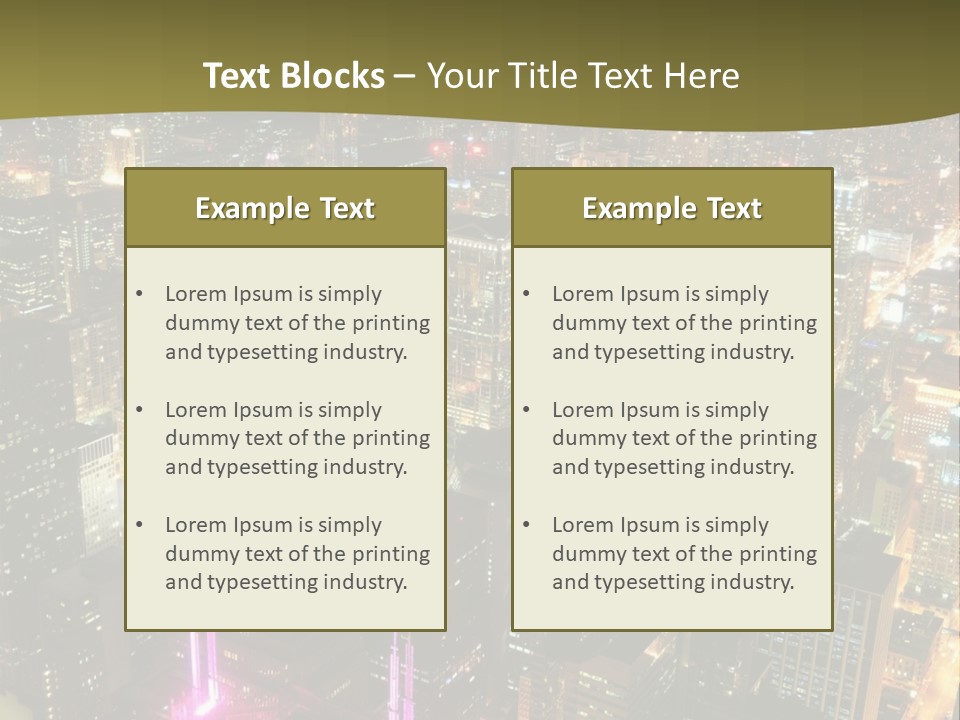 A City At Night With Lights On It PowerPoint Template