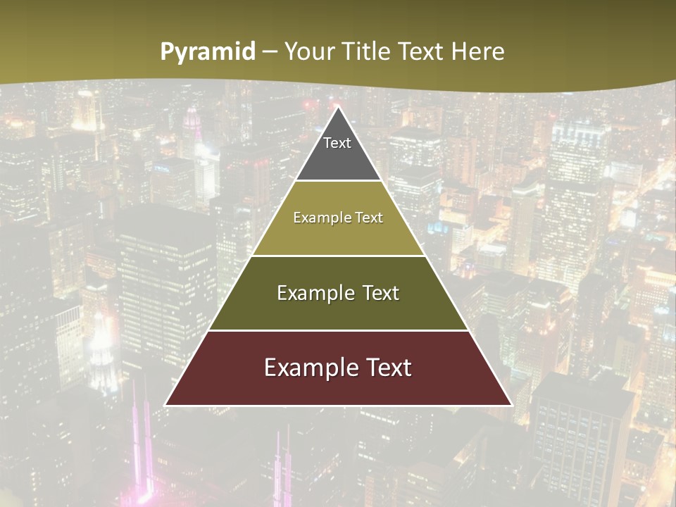 A City At Night With Lights On It PowerPoint Template