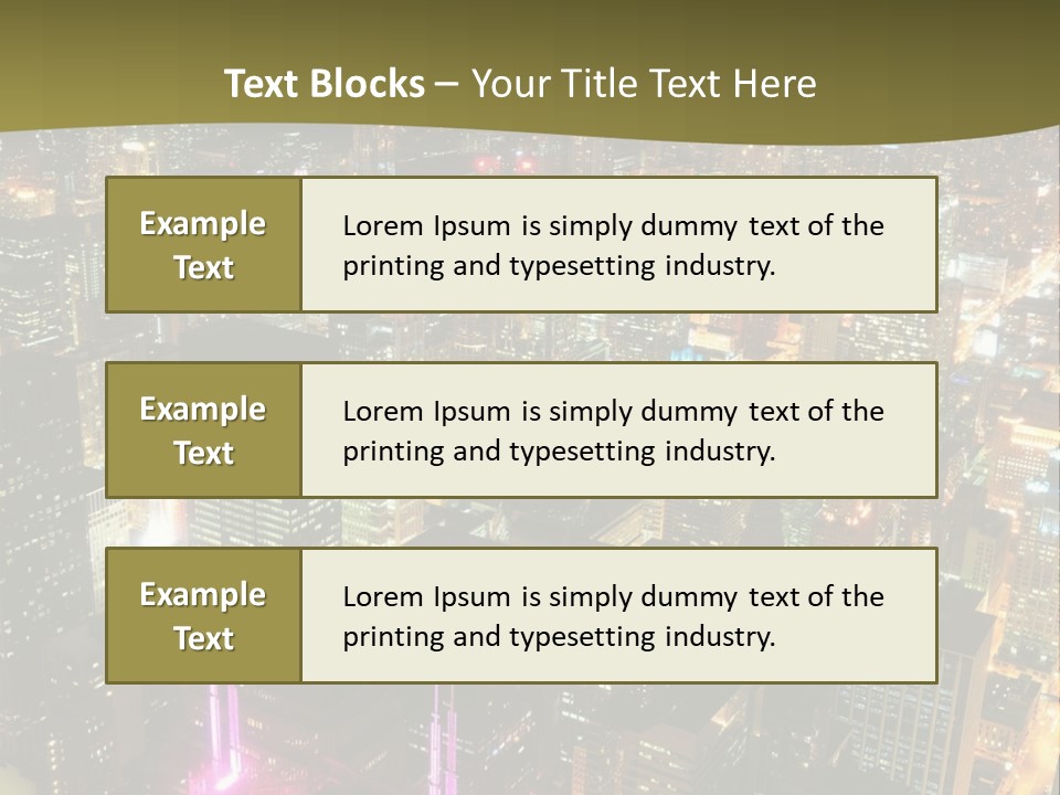 A City At Night With Lights On It PowerPoint Template