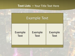 A City At Night With Lights On It PowerPoint Template