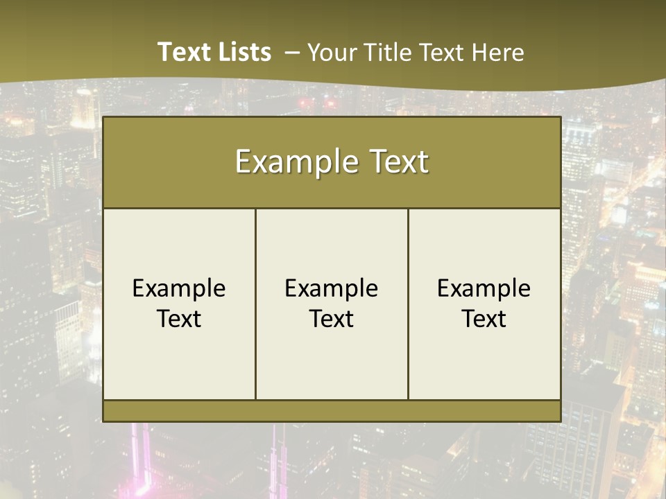 A City At Night With Lights On It PowerPoint Template