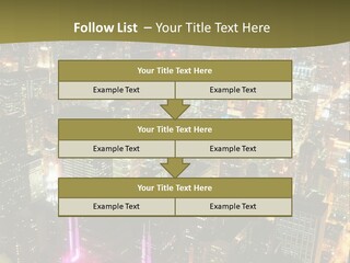 A City At Night With Lights On It PowerPoint Template
