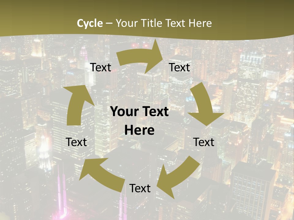 A City At Night With Lights On It PowerPoint Template