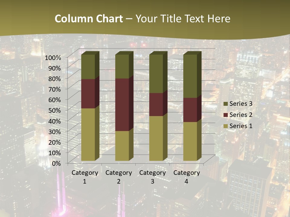 A City At Night With Lights On It PowerPoint Template