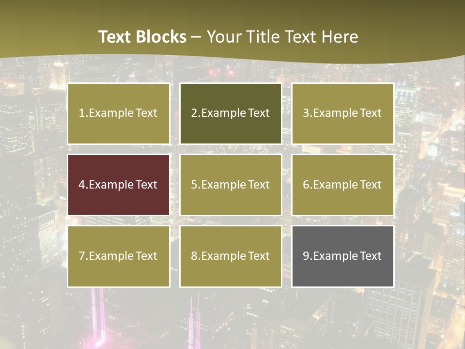 A City At Night With Lights On It PowerPoint Template