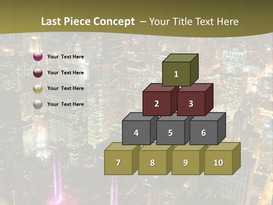 A City At Night With Lights On It PowerPoint Template