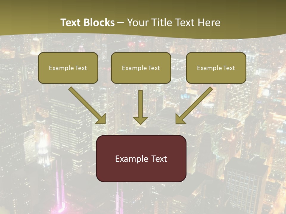 A City At Night With Lights On It PowerPoint Template