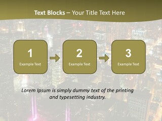 A City At Night With Lights On It PowerPoint Template