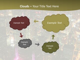 A City At Night With Lights On It PowerPoint Template