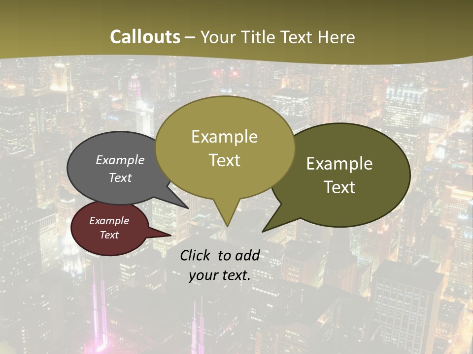 A City At Night With Lights On It PowerPoint Template