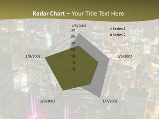A City At Night With Lights On It PowerPoint Template