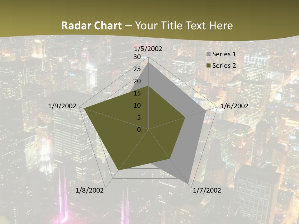 A City At Night With Lights On It PowerPoint Template