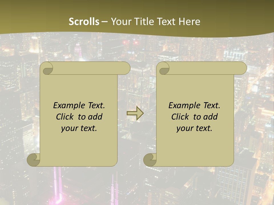 A City At Night With Lights On It PowerPoint Template