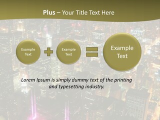A City At Night With Lights On It PowerPoint Template