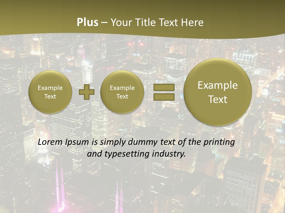 A City At Night With Lights On It PowerPoint Template