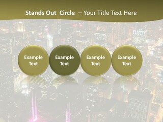 A City At Night With Lights On It PowerPoint Template