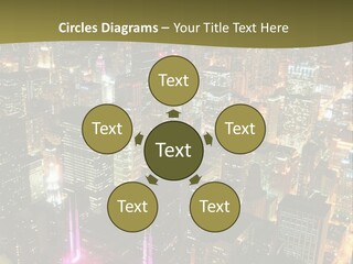 A City At Night With Lights On It PowerPoint Template