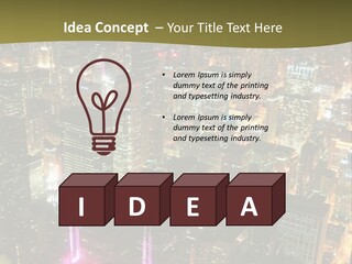 A City At Night With Lights On It PowerPoint Template
