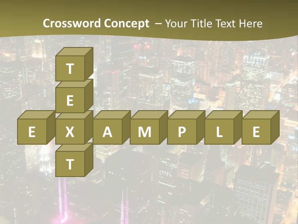 A City At Night With Lights On It PowerPoint Template