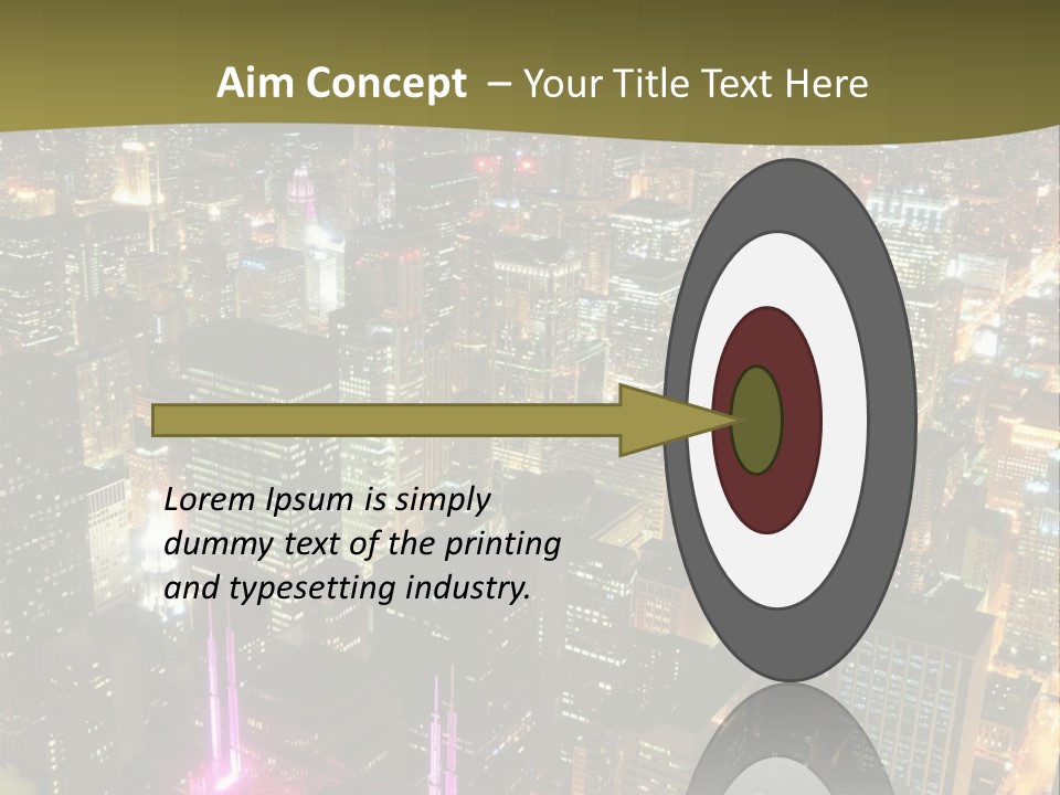 A City At Night With Lights On It PowerPoint Template