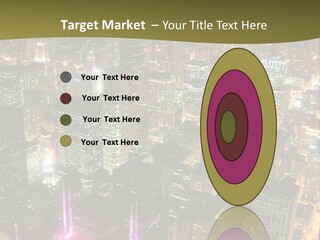 A City At Night With Lights On It PowerPoint Template