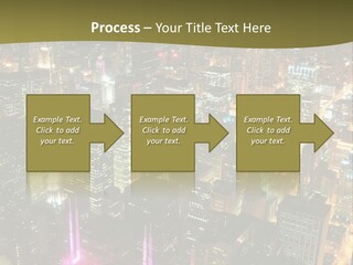 A City At Night With Lights On It PowerPoint Template
