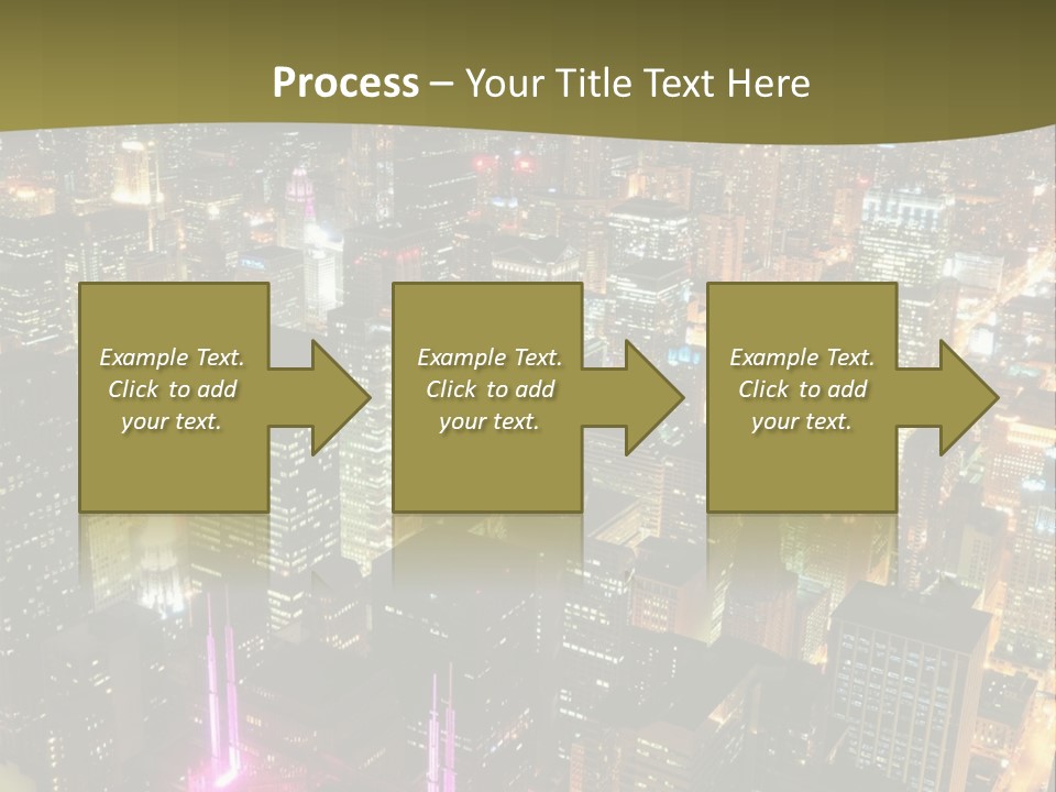 A City At Night With Lights On It PowerPoint Template