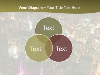 A City At Night With Lights On It PowerPoint Template