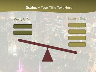 A City At Night With Lights On It PowerPoint Template