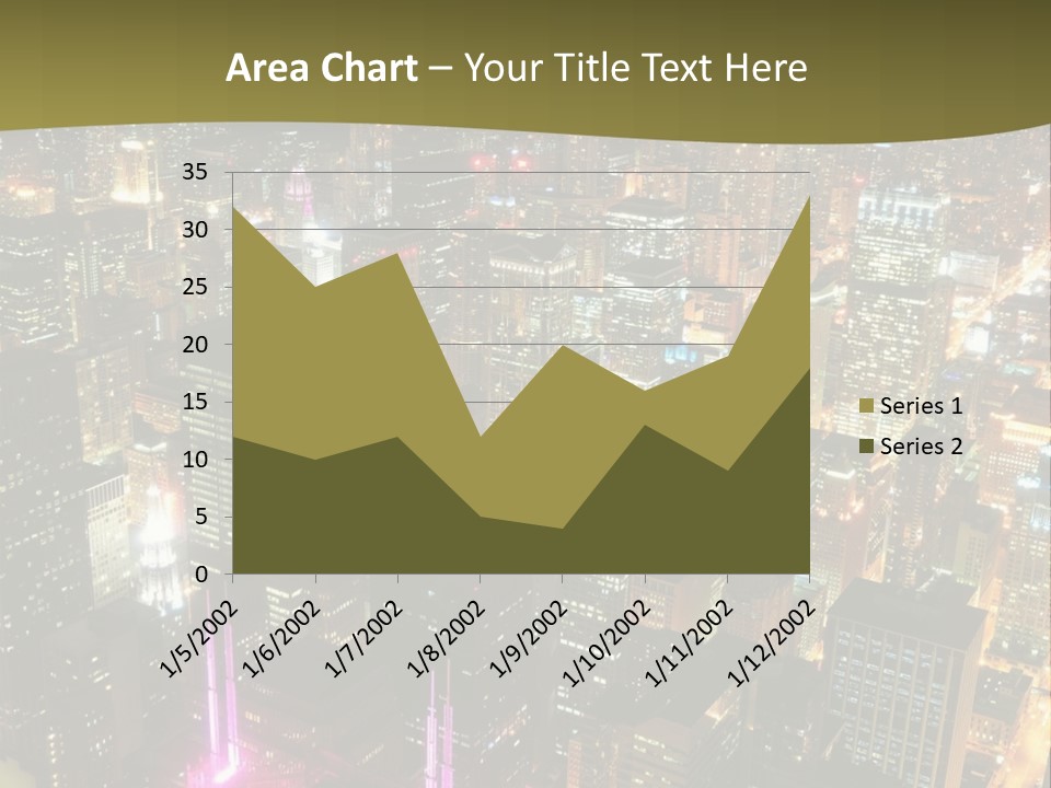 A City At Night With Lights On It PowerPoint Template