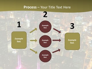 A City At Night With Lights On It PowerPoint Template