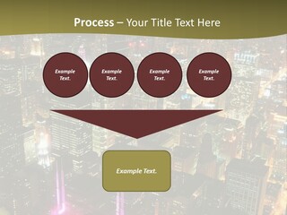 A City At Night With Lights On It PowerPoint Template